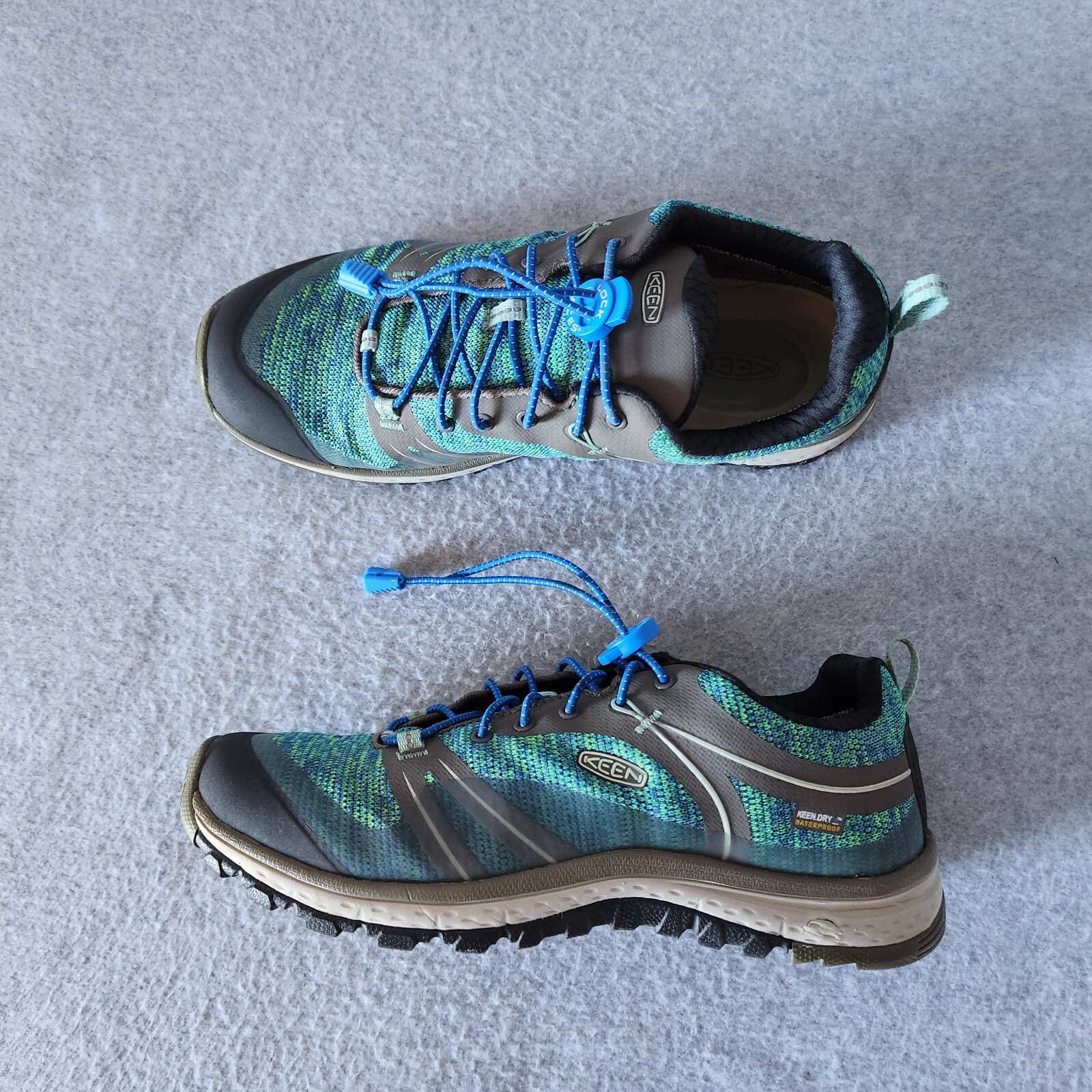 Scarpe Keen donna US10 Terradora impermeabili escursionismo outdoor pizzo blu verde