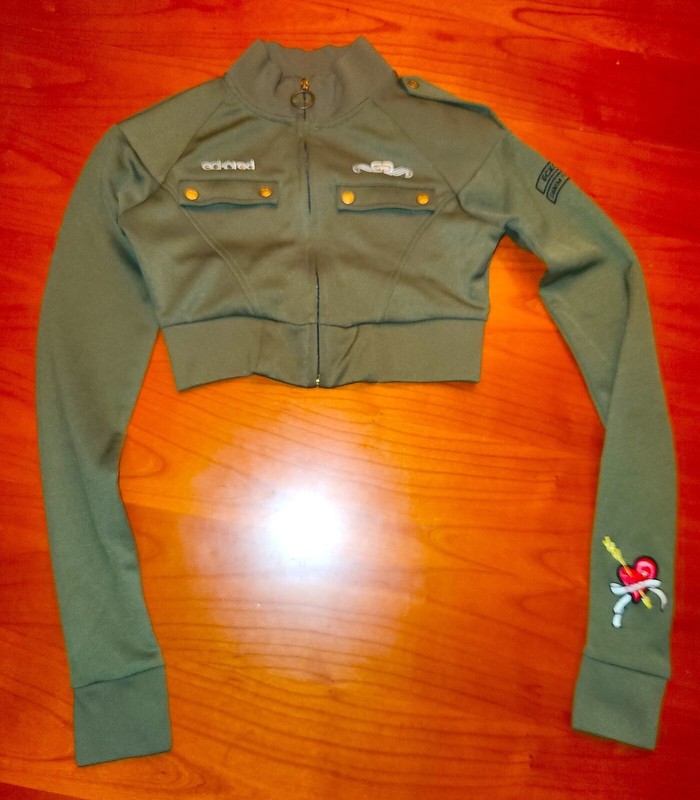Y2K ECKORED ECKO RED XS CROPPED JACKET WITH EMBELLISHMENTS CAMO JACKET XS