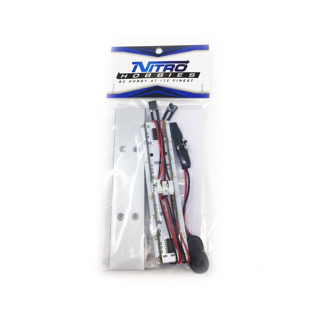 NEW Nitro Hobbies POLICE LED CAR ROOF TOP LIGHT BAR KIT W/ 9 FLASH MODE 1/10