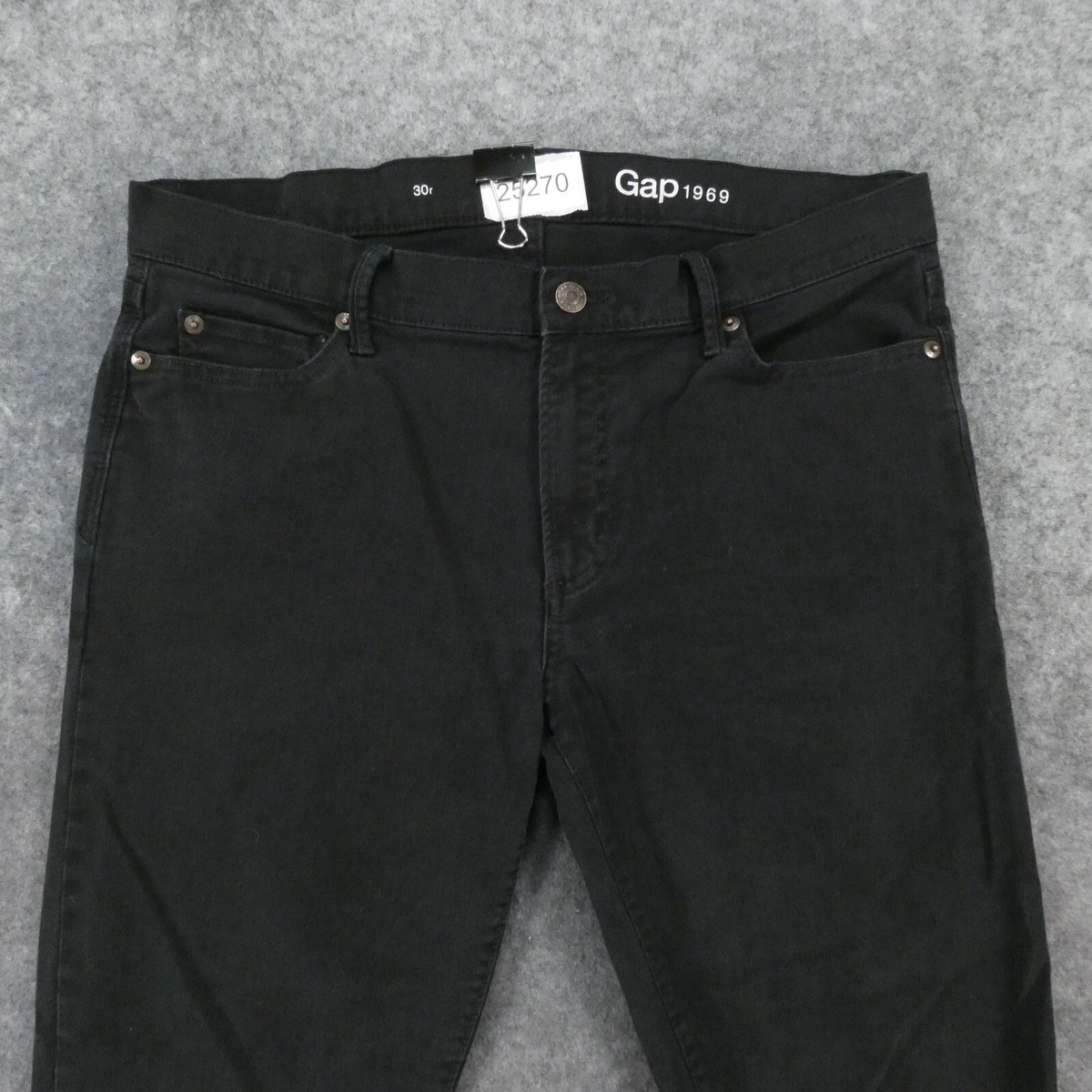 Gap 1969 Jeans Mens 30x24 Stretch Bootcut Mid Rise Black Med Wash