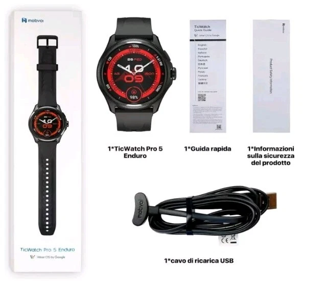 TicWatch Pro 5 Enduro Smartwatch Display,43" Android Wear OS Smart Watch - Image 2 of 4