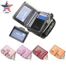 Women Leather Zipper Wallet Credit Card Holder Coin Purse Pocket Small Clutch US