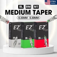 EZ Revolution Cartridge Tattoo Needles Medium Taper Rotary Machine Grips 20PCS
