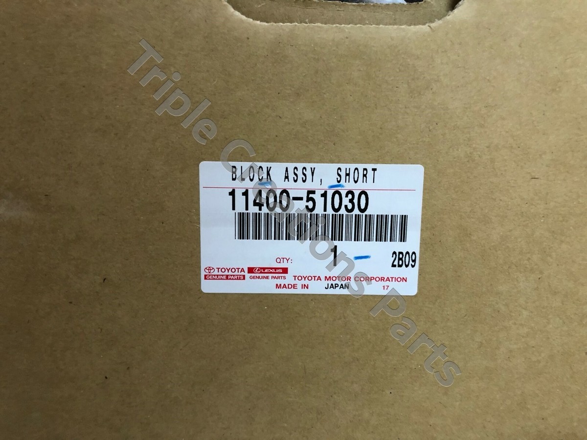 GENUINE Toyota 11400-51030 BLOCK ASSY, SHORT 1140051030 OEM