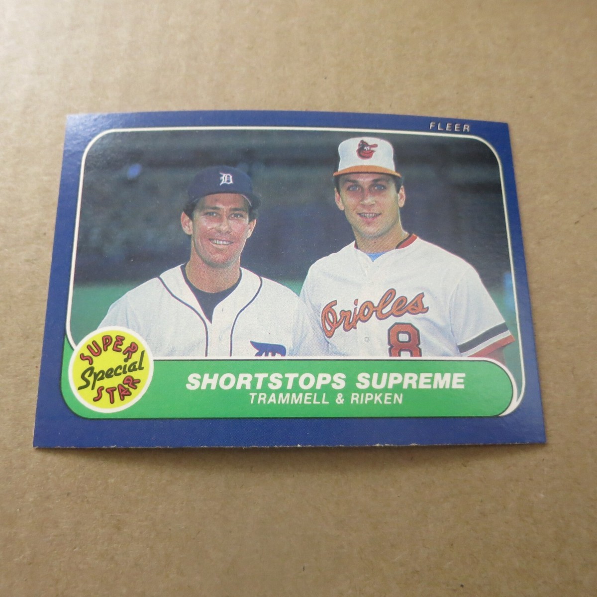 Cal Ripken & Alan Trammell1 986 Fleer #633 Orioles Tigers