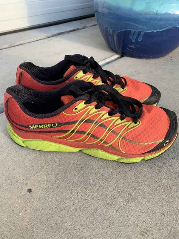 Mens Merrell All Out Flash Molten Lava Running Shoes Size 9