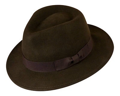 Gamble & Gunn Marron Fedora 100% Pure Laine Feutre Classique Vintage Style - Photo 1/4