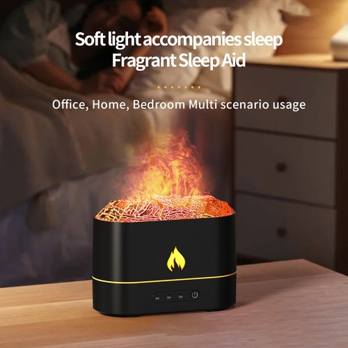 USB Air Humidifier Essential Oil Aroma Diffuser 3D Flame Mist Home Decor 250ml