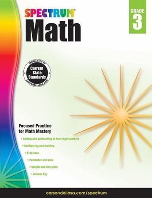 Spectrum 3rd Grade Math Workbooks, Addition, Subtraction, Multiplication, Divisi