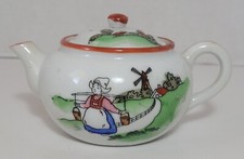 Vintage Miniature Teapot Child Kids Dutch Girl Made In Japan