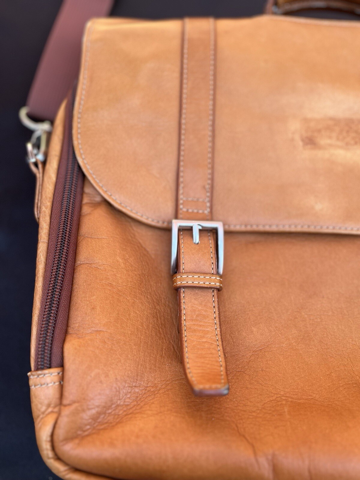 Wilson’s Leather Computer Bag Brown Computer Brie… - image 5