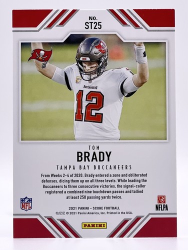 2021 Panini Score Team Tom Brady Tampa Bay Buccaneers - Picture 2 of 2