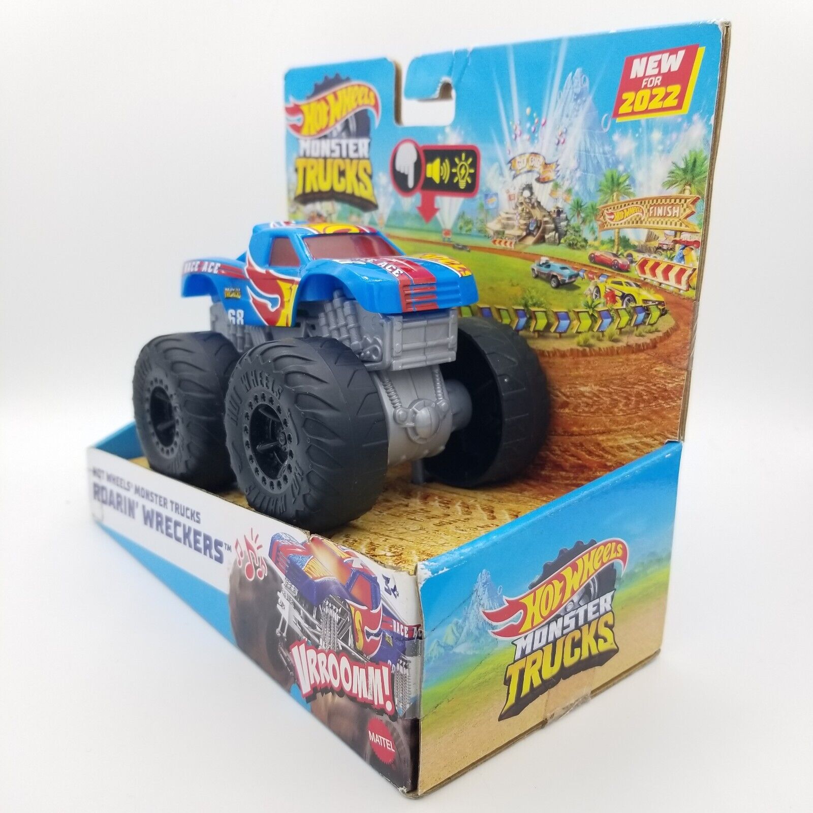 Hot Wheels Monster Trucks Roarin' Wreckers, 1 1:43 Scale Truck with Lights  & Sounds – StockCalifornia