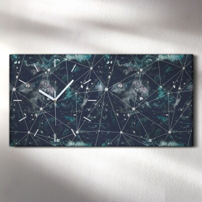 Küchenuhr Bürouhr Leinwand Uhr 60x30 Interstellar Traum Linien Nacht Himmel