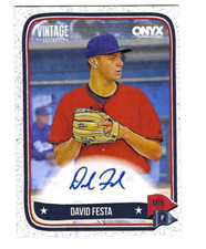 DAVID FESTA 2024 ONYX VINTAGE BASEBALL ON CARD AUTO BLUE INK