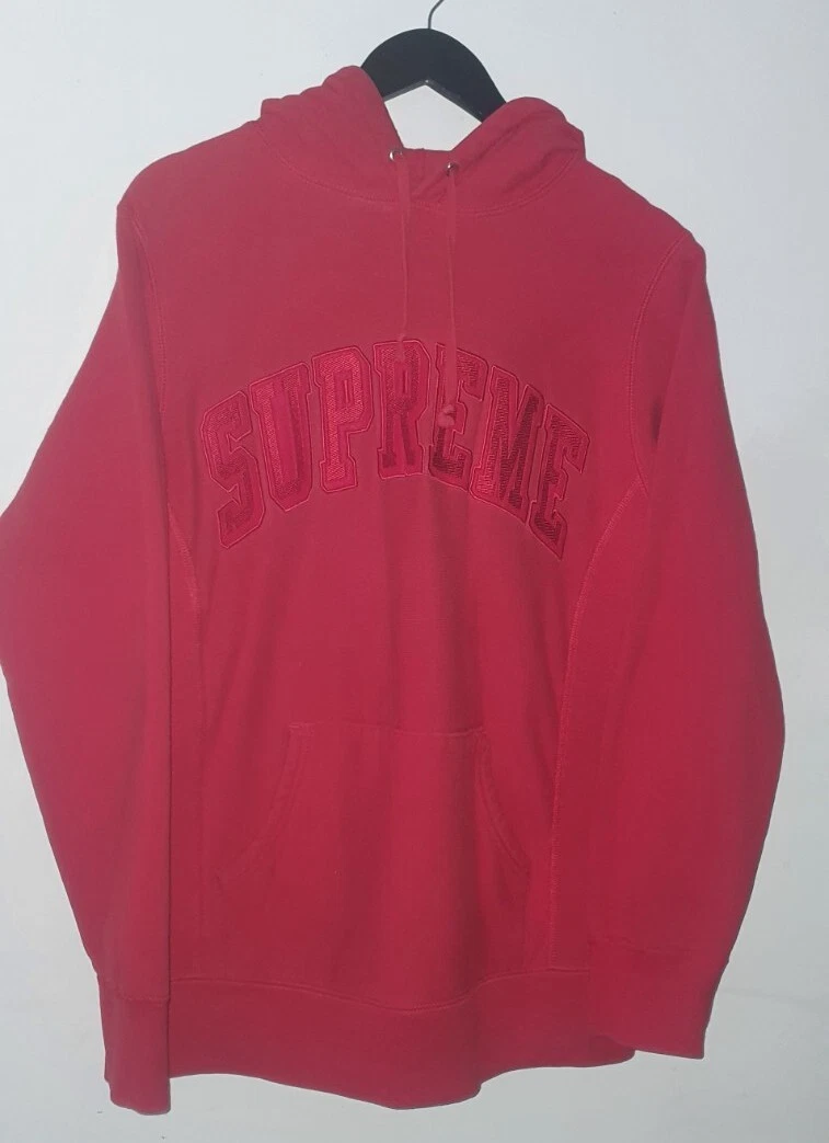 SS16 Supreme Tonal Arc Logo Hooded Sweatshirt Size M Medium Red Hoodie Pullover