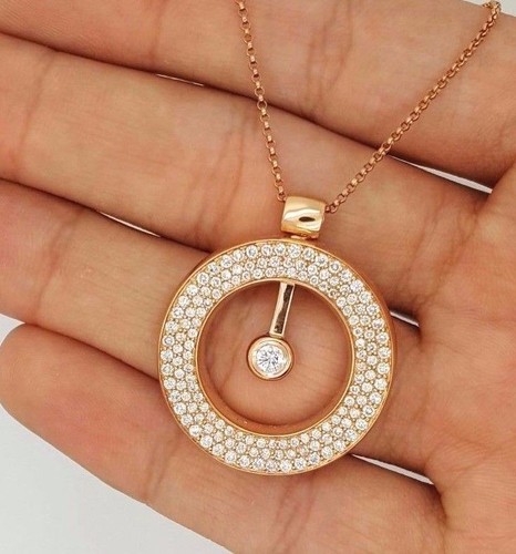 18K SOLID PINK ROSE GOLD FLOATING 