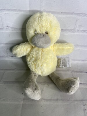 Kathy Ireland Baby Demdaco Lucky Duck Yellow Gray Plush Lovey Stuffed Animal Toy