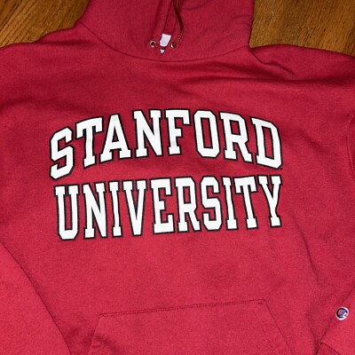 Champion Eco Fleece Stanford University Hoodie Men's Extra Large Red Unisex  T5