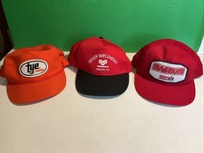 Vintage Lot of 3 Trucker Hats Some Snapback Various Advertising Logos