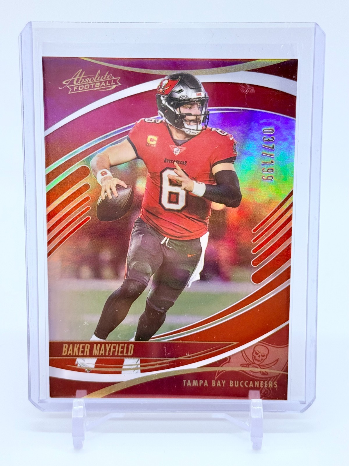 2025 Panini Absolute Football Baker Mayfield #61 Spectrum Red /199 Buccaneers