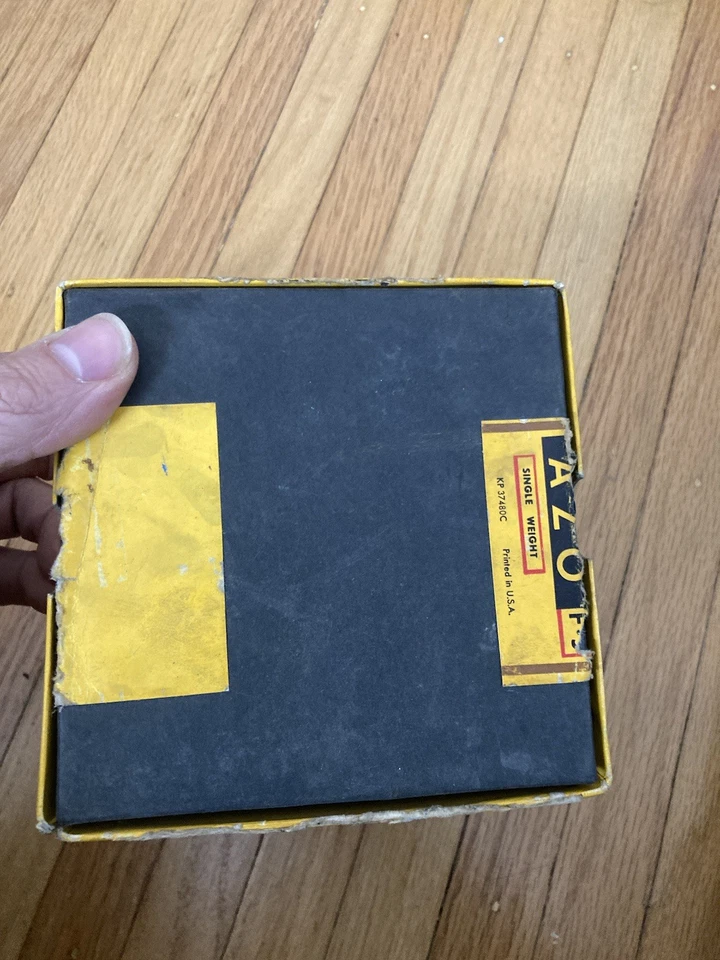 vintage Kodak AZO f5 single Weight 2”x100 ft Darkroom Paper, 1972 EMPTY box ONLY - Image 2 of 4