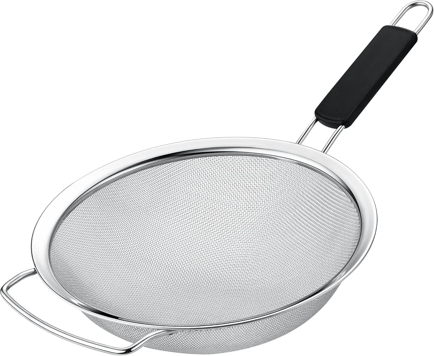 9" Large Fine Mesh Strainer W/ Thermo Plastic Rubber Handle Sieve Fine Mesh
