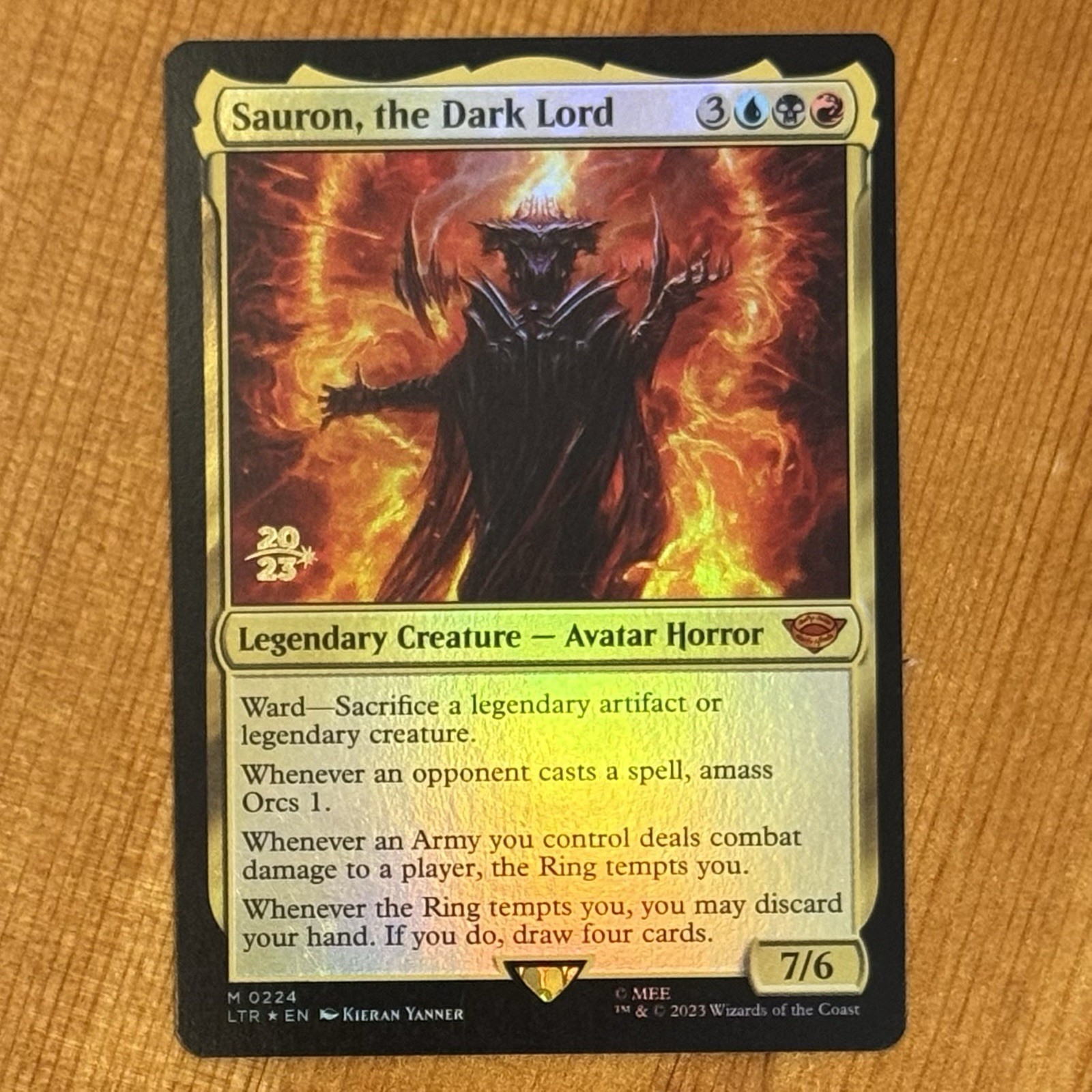 Sauron, the Dark Lord M 0224, VLP Prerelease Promo, MTG Lord of Rings LotR LTR