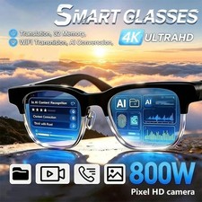 AI Smart Glasses 4K Camera Bluetooth Translator Voice Assistant Eyewear