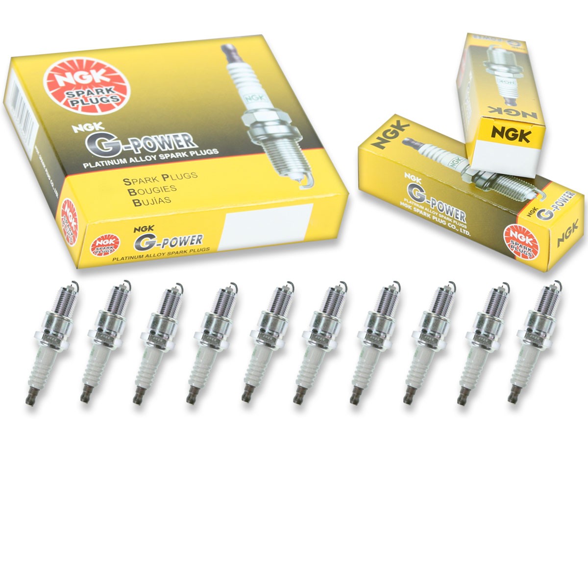 10 pc NGK 3351 GR5GP G-Power Spark Plugs for CR5CXLS Ignition Wire Secondary xt