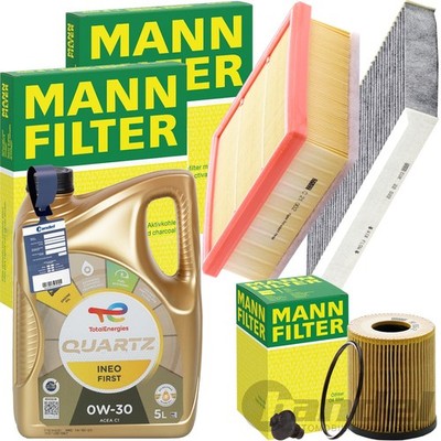 MANN INSPEKTIONSPAKET+TOTAL 0W-30 ÖL passend für 1.6 FIAT 500 X JEEP RENEGADE BU