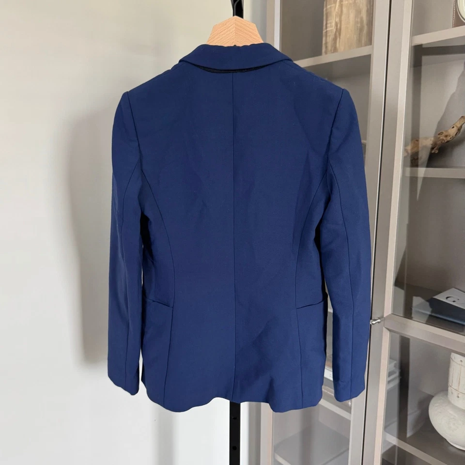 Blazer The Row Azul Un Botón Un Pecho 4 Lana Pico Solapa Bolsillo Chaqueta Foto 4 de 4