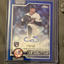 Topps 2026 Topps Chrome Cam Schlittler Yankees RC Auto Blue RA-CSC 115/150