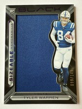 2025 Panini Black Tyler Warren RC Patch /149 Colts Rookie Memorabilia. Perfect!
