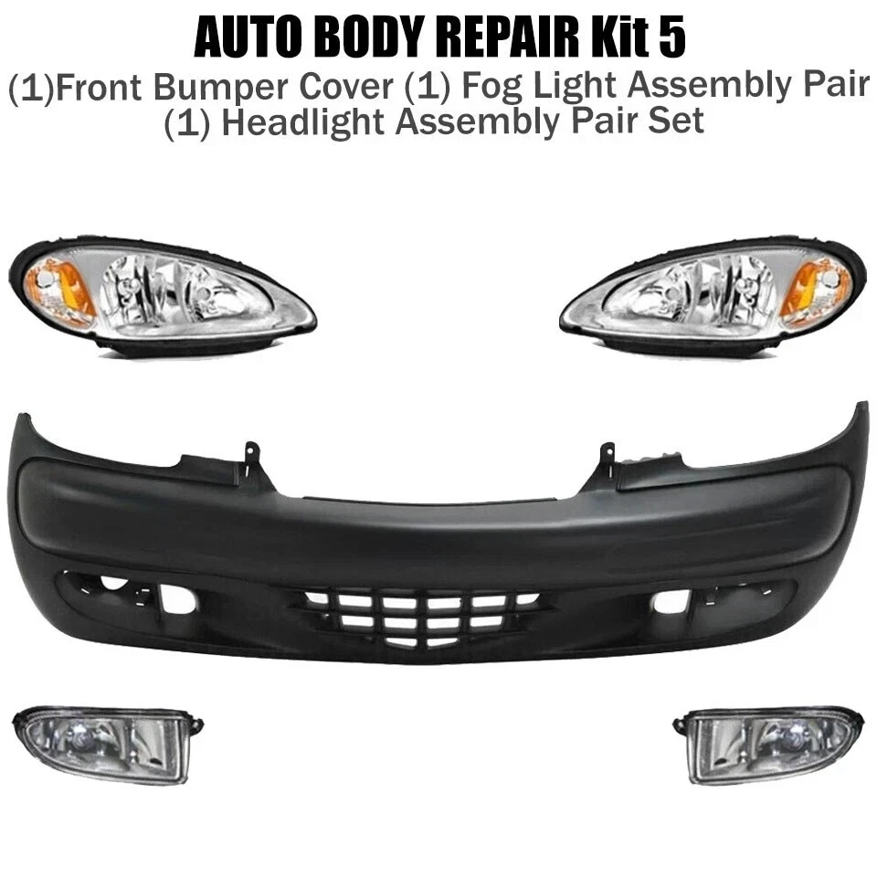 Conjunto de cubierta de parachoques delantero y faros para Chrysler PT Cruiser 2001-2005 Foto 2 de 4