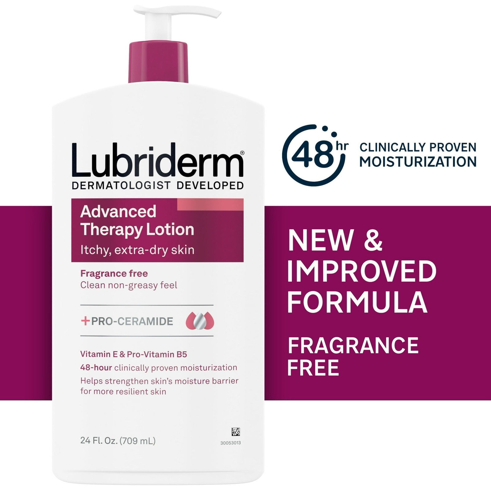 Lubriderm Advanced Therapy Moisturizing Lotion Extra Dry Skin 24oz (12 Pack)