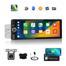 Cam 6.86" Touch Screen Wireless Carplay Single Din Mp5 Player Car Stereo Radio