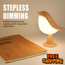 Small Bird Desk Lamp Touch Sensor Night Light 3 Colors Cordless Kids Gift