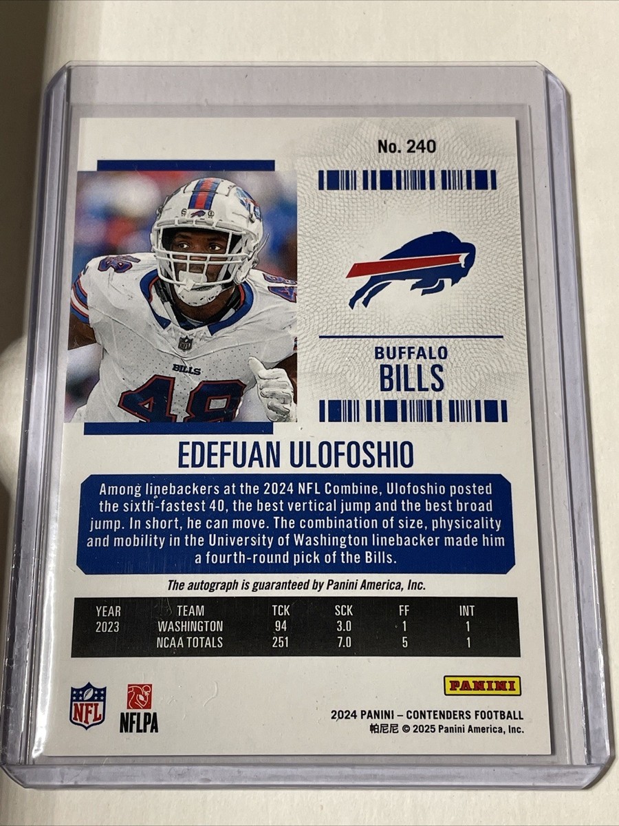 2024 Panini Contenders Edefuan Ulofoshio Rookie Ticket Auto Green