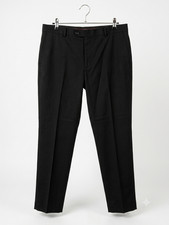 Bertini Black Dress Pants Slim Fit Stretch Flat Front Trouser 38 Dressy Casual