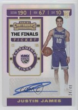 2019-20 Contenders Rookie Sticker The Finals Ticket 24/49 Justin James Auto 1a07