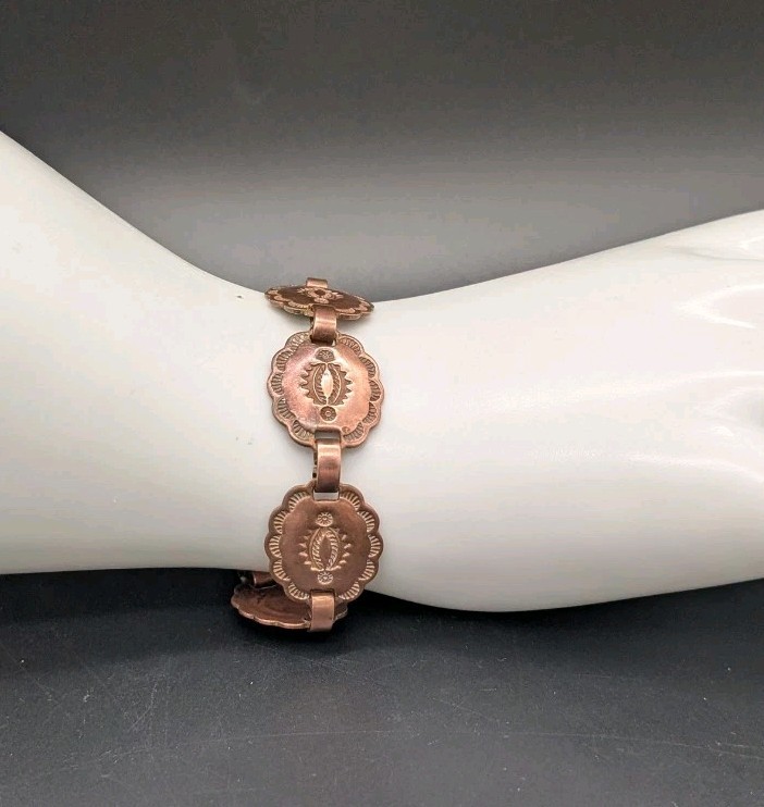 Vintage Solid Copper Western Native American Conc… - image 3