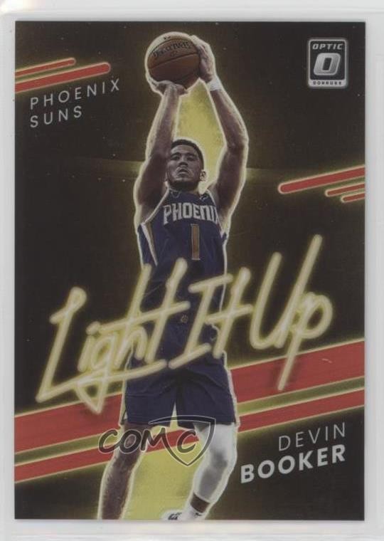 2021-22 Panini Donruss Optic Light It Up Red Prizm 73/99 Devin Booker #5 0m1w