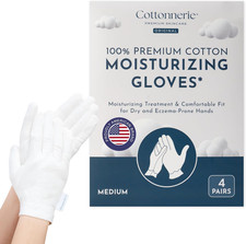 4 Pairs Original Cotton Gloves for Dry Hands Sleeping, Moisturizing Gloves Over