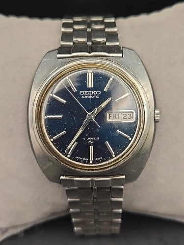 Seiko Automatic 39mm Blue Day/Date Men’s Watch 7006-7007