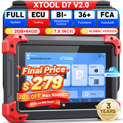 2026 XTOOL D7 V2.0 Auto Diagnostic Tool Full System OBD2 Scanner Key Programming