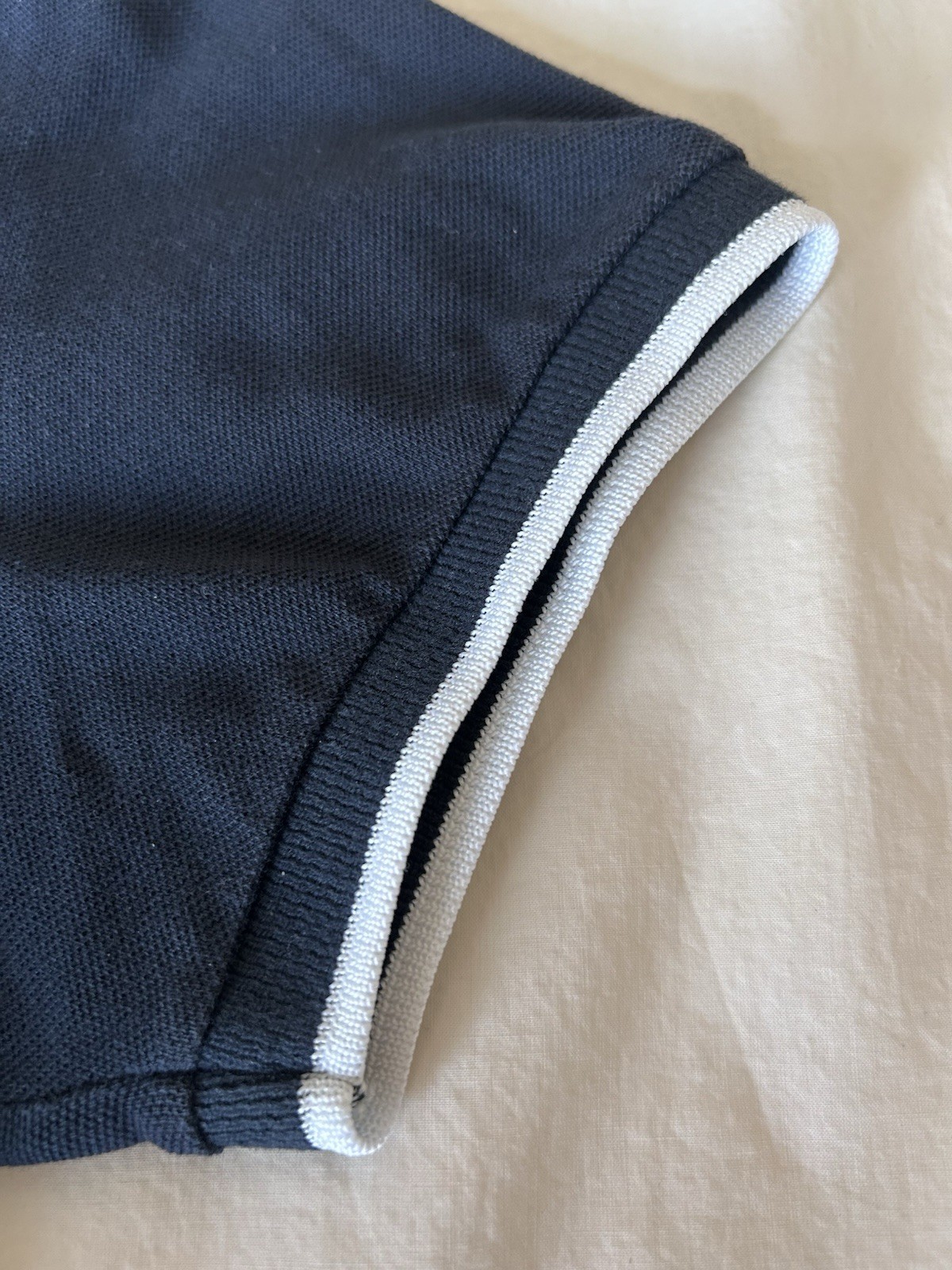 Zara Man Polo Shirt Men’s Large Navy Blue Contrast Trim Made in Portugal thumbnail 2