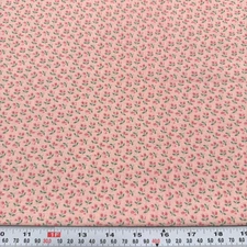 Vintage Joan Kessler for Concord Florals on Pink Cotton Fabric by the HALF YARD