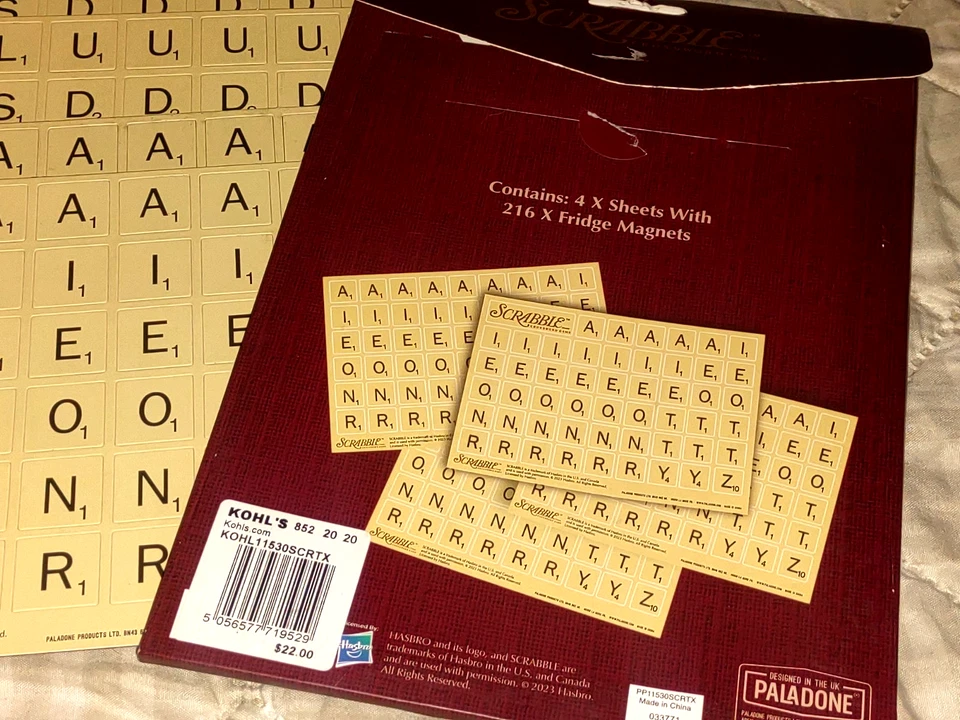 Scrabble Crossword Game Magnets Tiles for Refrigerator Game Play - Image 2 of 2