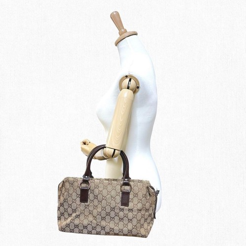 GUCCI 113009.000926 GG Supreme Mini Boston borsa a mano tela pelle marrone vintage - Foto 11 di 24